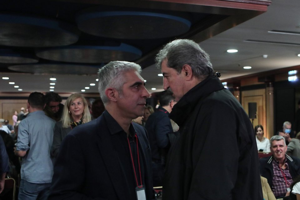 Οι «Ηρακλείς» του Στ. Κασσελάκη, Γ. Τσίπρας και Π. Πολάκης -Φωτογραφία: Dimitris Peristeris / SOOC