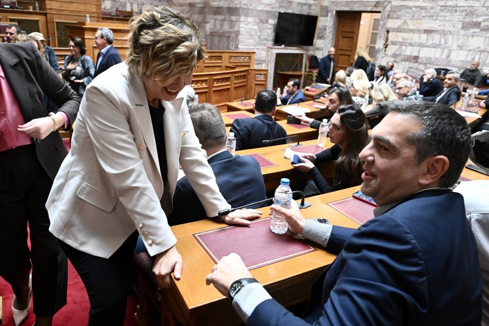Ο Αλέξης Τσίπρας με την Όλγα Γεροβασίλη / Φωτογραφία: ΤΑΤΙΑΝΑ ΜΠΟΛΑΡΗ/EUROKINISSI