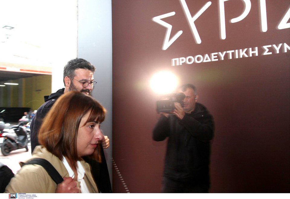 Η γραμματέας του κόμματος Ράνια Σβίγκου και ο αναπληρωτής γραμματέας Γιώργος Βασιλειάδης   / Φωτογραφία: Intime -ΣΑΡΕΛΑΣ ΔΗΜΗΤΡΗΣ   