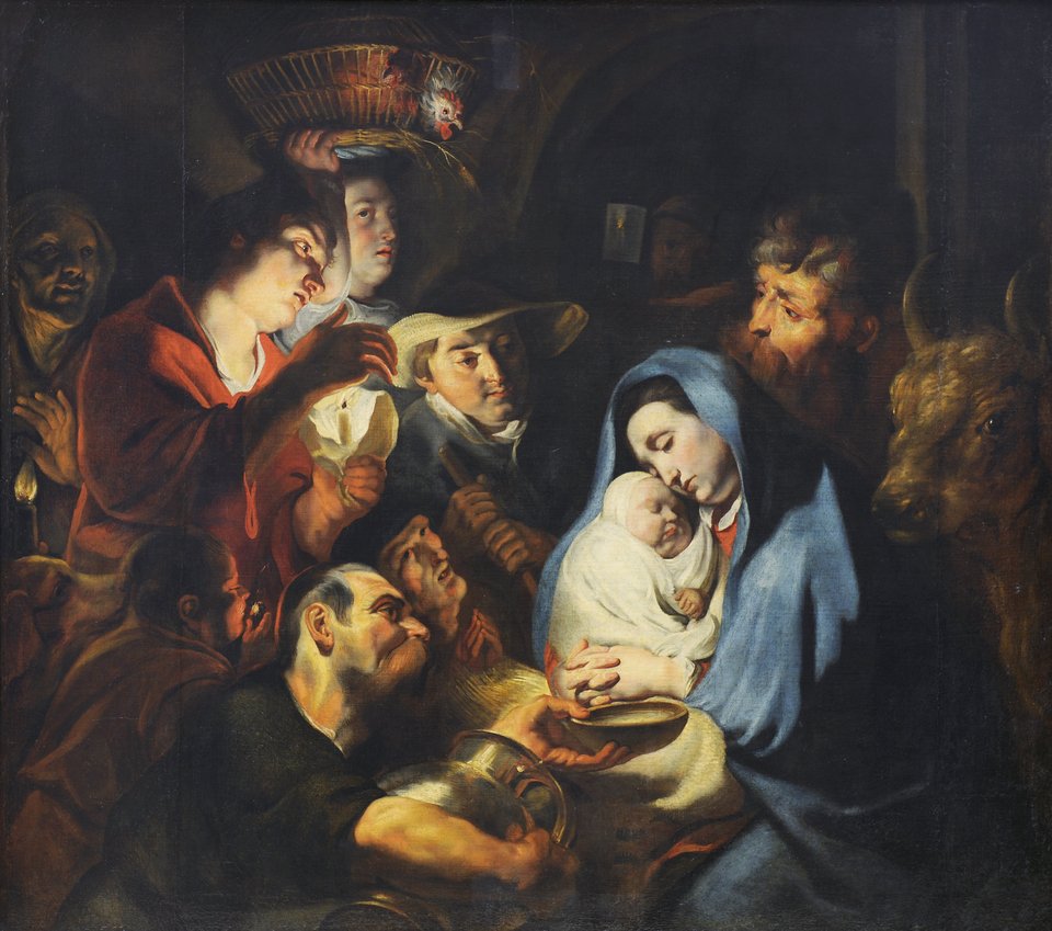 Jacobs Jordaens (1593 - 1678 ) Η προσκύνηση των ποιμένων, π. 1615 – 1616 Λάδι σε μουσαμά 151 Χ 168 εκ. Κληροδότημα Αλέξανδρου Σούτσου