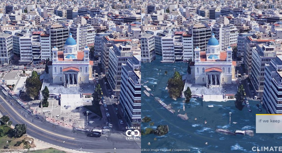 H περιοχή του Αγίου Νικολάου στον Πειραιά/Φωτογραφίες: Climate Central