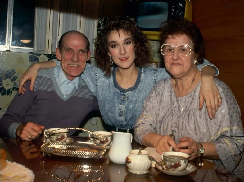 Η Celine Dion με τους γονείς της