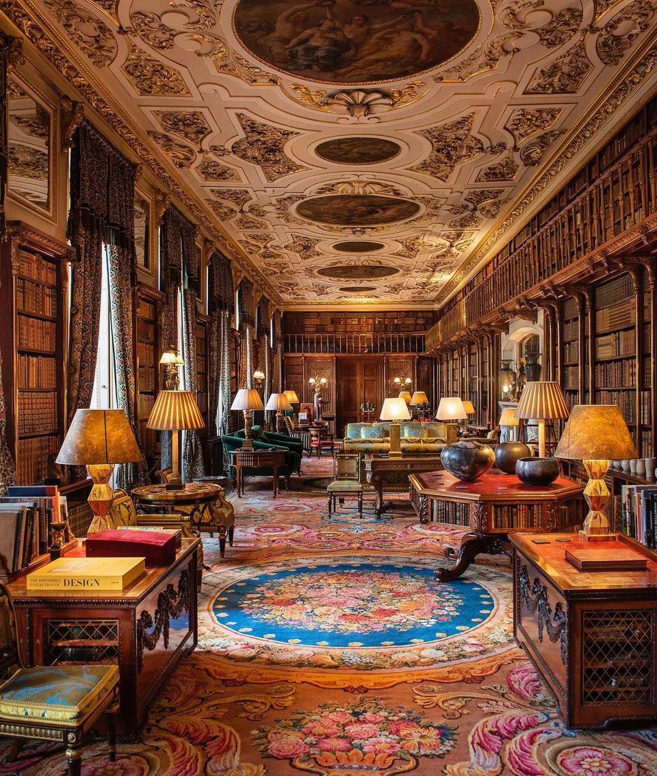 Ο χώρος της βιβλιοθήκης του Chatsworth House / Φωτογραφία: chatsworthofficial/Instagram