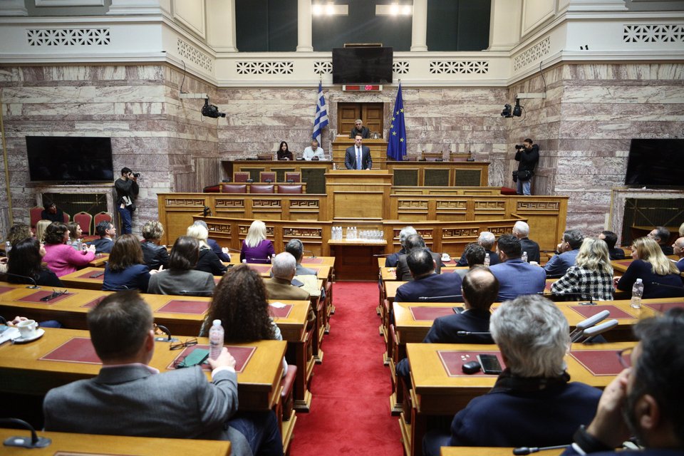 Ο Στέφανος Κασσελάκης απευθύνεται στην ΚΟ του ΣΥΡΙΖΑ-ΠΣ /Φωτογραφία Γιάννης Παναγόπουλος- EUROKINISSI