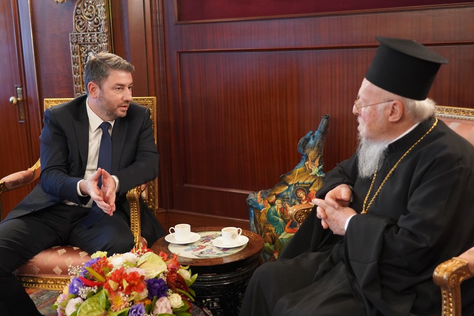 Ο Νίκος Ανδρουλάκης με τον Οικουμενικό Πατριάρχη Βαρθολομαίο στο Φανάρι