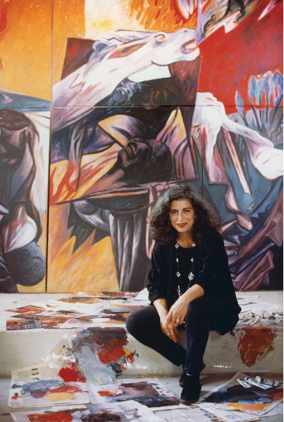 Η ζωγράφος Ηρώ Κανακάκη (1945-1997) στο Ατελιέ της στην Αθήνα