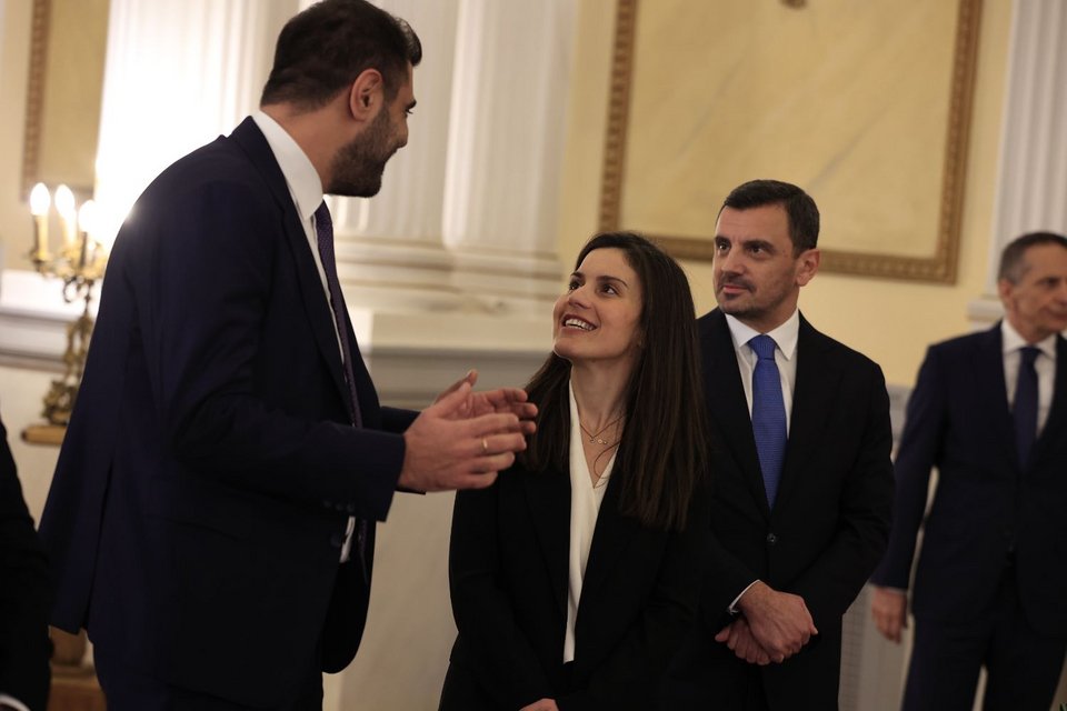 Παύλος Μαρινάκης, Ιωάννα Λυτρίβη και Ανδρέας Νικολακόπουλος / Φωτογραφία: Γιώργος Κονταρίνης/Eurokinissi