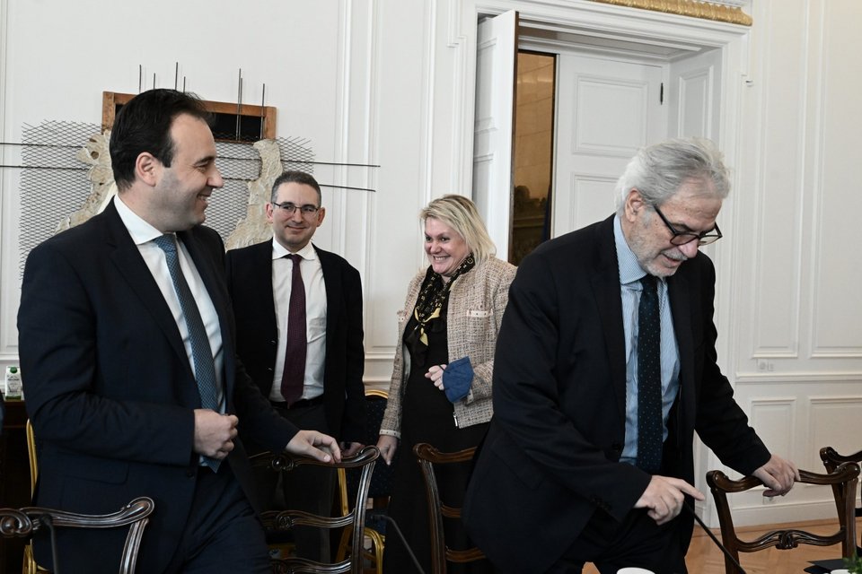 Δημήτρης Παπαστεργίου και Χρήστος Στυλιανίδης / Φωτογραφία: ΤΑΤΙΑΝΑ ΜΠΟΛΑΡΗ/EUROKINISSI