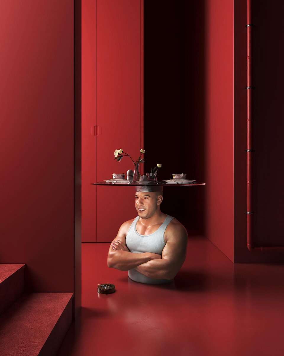 Μισός bodybuilder, μισό τραπεζάκι / Φωτογραφία: zyvastudio/Instagram