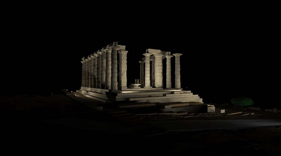 Νέος φωτισμός ανάδειξης του Ναού του Ποσειδώνα στο Σούνιο