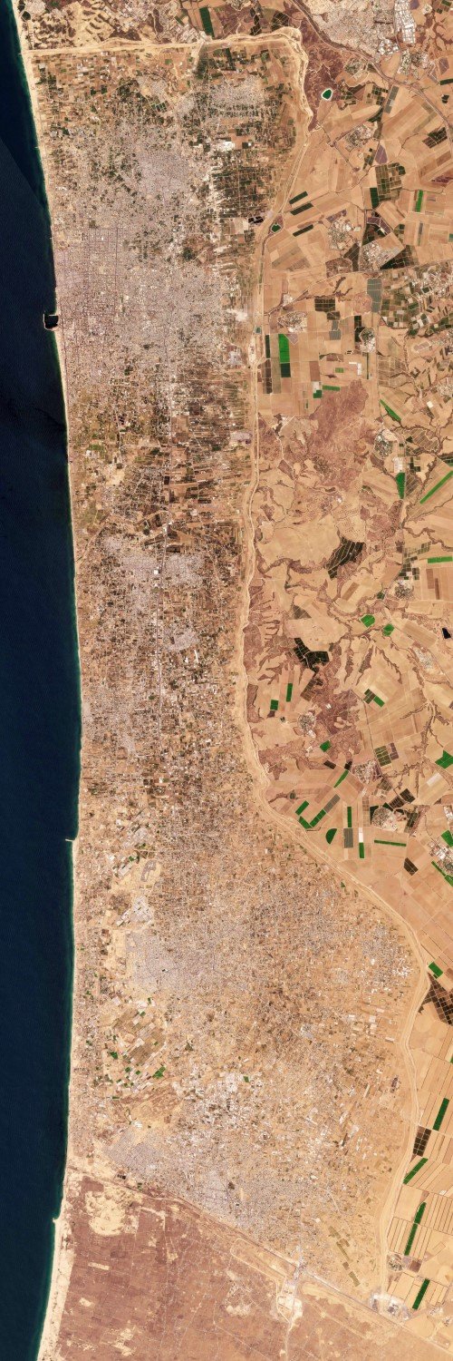Αυτή η δορυφορική φωτογραφία από το Planet Labs PBC δείχνει τη Λωρίδα της Γάζας στις 9 Αυγούστου 2023 / AP