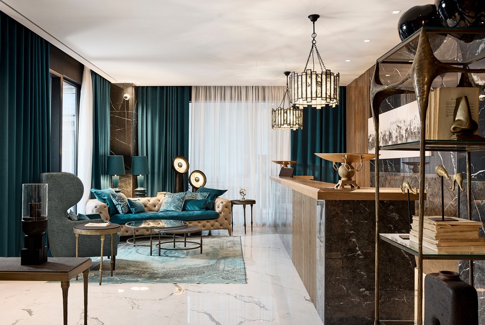 To lobby στο design hotel «Athenarum Portus» στο Λιμάνι του Πειραιά / Φωτογραφία: athenarumportus.gr