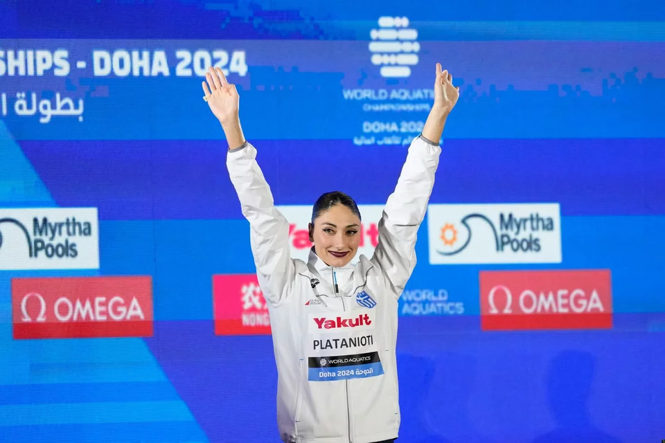 Η Ευαγγελία Πλατανιώτη στο παγκόσμιο πρωτάθλημα υγρού στίβου στη Ντόχα / Φωτογραφία: AP