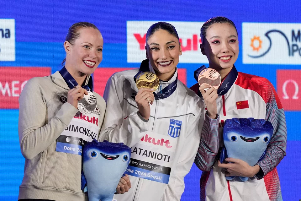 Η Ευαγγελία Πλατανιώτη στο παγκόσμιο πρωτάθλημα υγρού στίβου στη Ντόχα / Φωτογραφία: AP