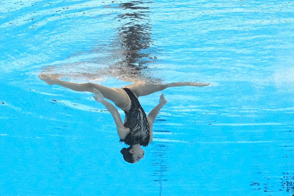 Η Ευαγγελία Πλατανιώτη στο παγκόσμιο πρωτάθλημα υγρού στίβου στη Ντόχα / Φωτογραφία: AP