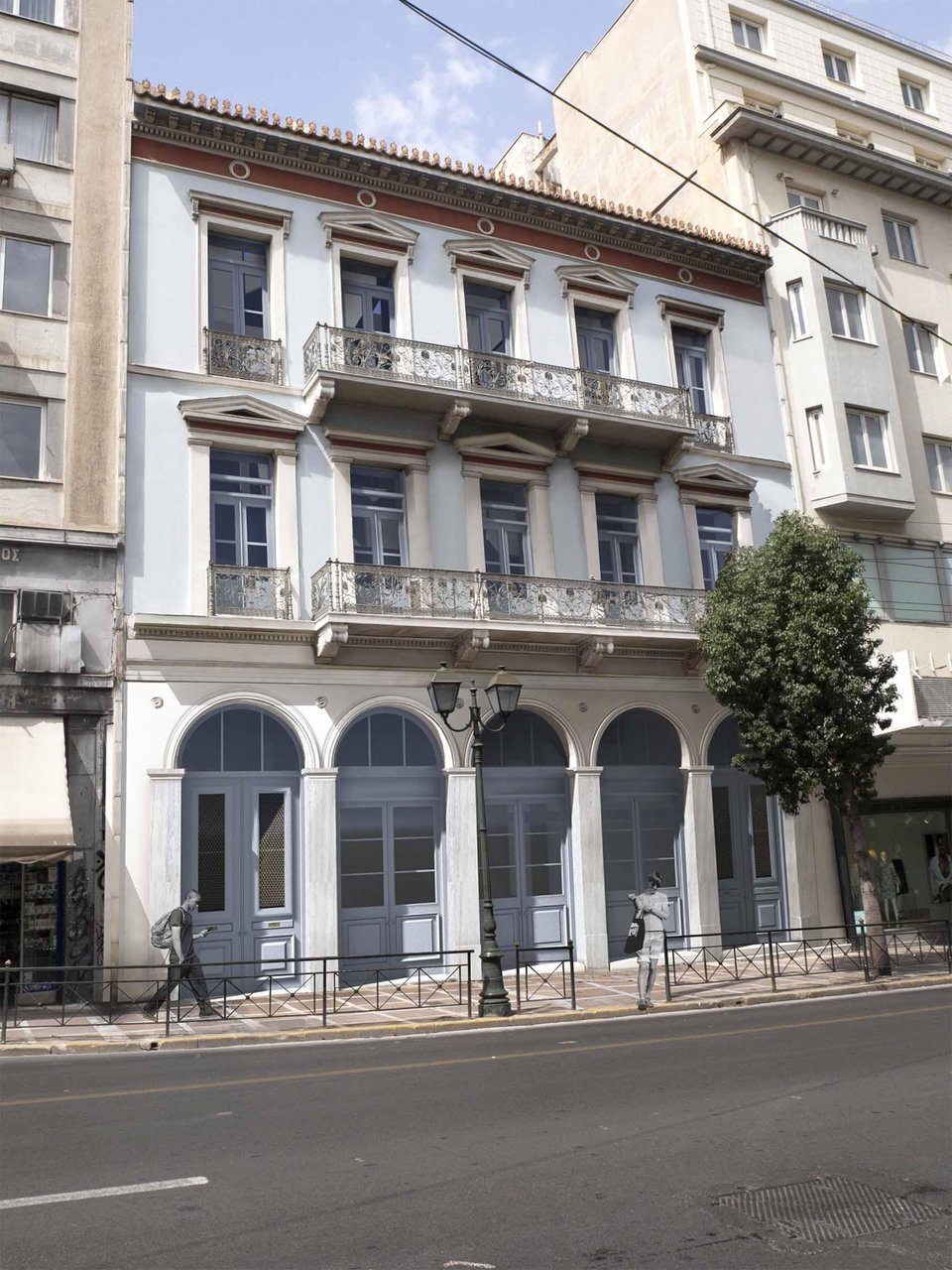 Φωτορεαλιστική απεικόνιση της όψης του κτηρίου επί της Σταδίου