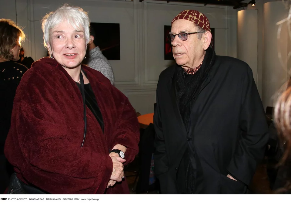 Ο Ηλίας Λογοθέτης στην τελευταία δημόσια εμφάνισή του τον περασμένο Ιανουάριο με την Ξένια Καλογεροπούλου / Φωτογραφία: NDPPHOTO / ΕΛΛΗ ΠΟΥΠΟΥΛΙΔΟΥ