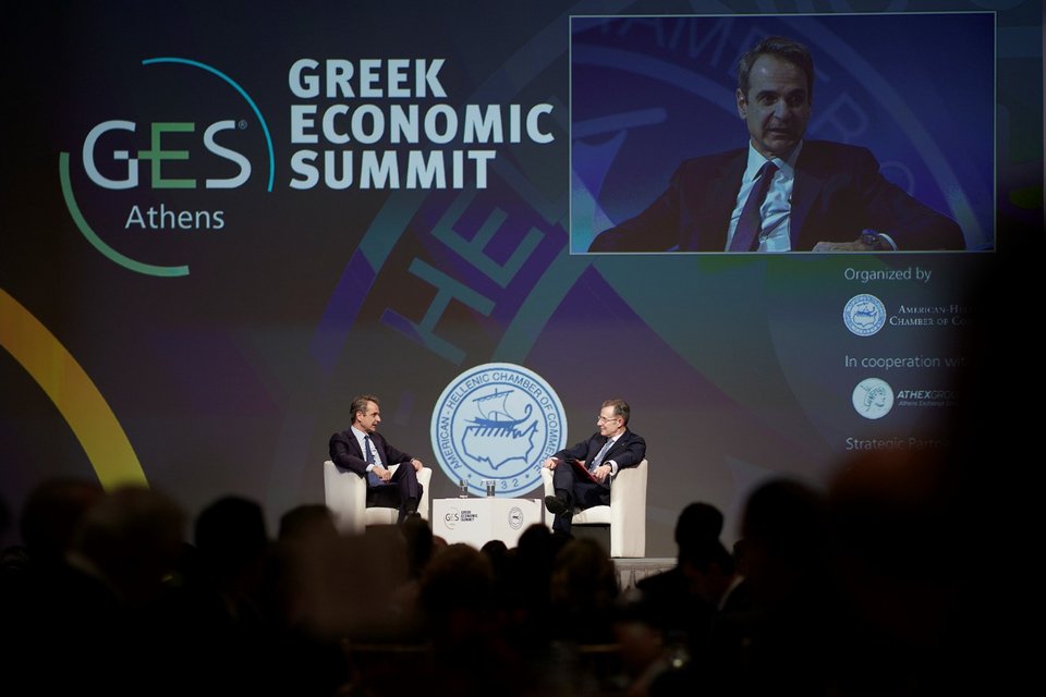 Κυριάκος Μητσοτάκης και Νίκος Μπακατσέλος -Φωτογραφία: Δημήτρης Παπαμήτσος /Γρ. Τύπου Πρωθυπουργού