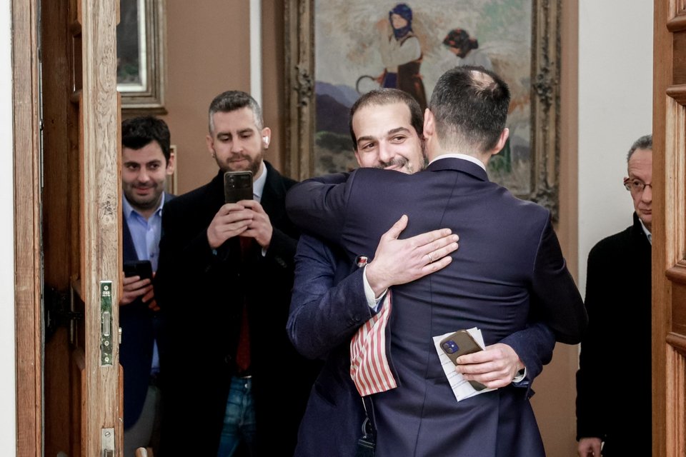 Αλέξης Χαρίτσης και Γαβριήλ Σακελλαρίδης / Φωτογραφία: ΓΙΩΡΓΟΣ ΚΟΝΤΑΡΙΝΗΣ/EUROKINISSI