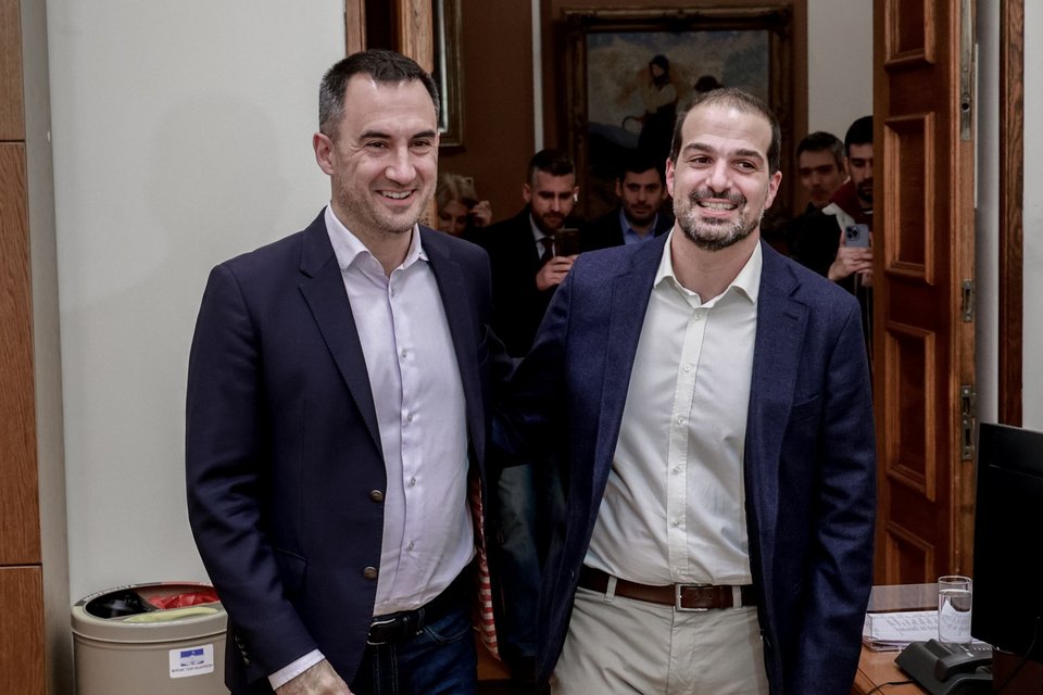 Αλέξης Χαρίτσης και Γαβριήλ Σακελλαρίδης / Φωτογραφία: ΓΙΩΡΓΟΣ ΚΟΝΤΑΡΙΝΗΣ/EUROKINISSI