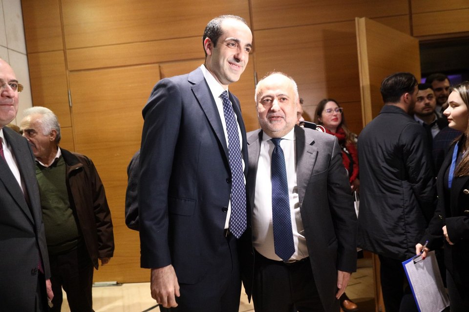 Ο Γρηγόρης Δημητριάδης με τον Δ. Τσιόδρα -Φωτογραφία: ΓΙΑΝΝΗΣ ΠΑΝΑΓΟΠΟΥΛΟΣ/EUROKINISSI