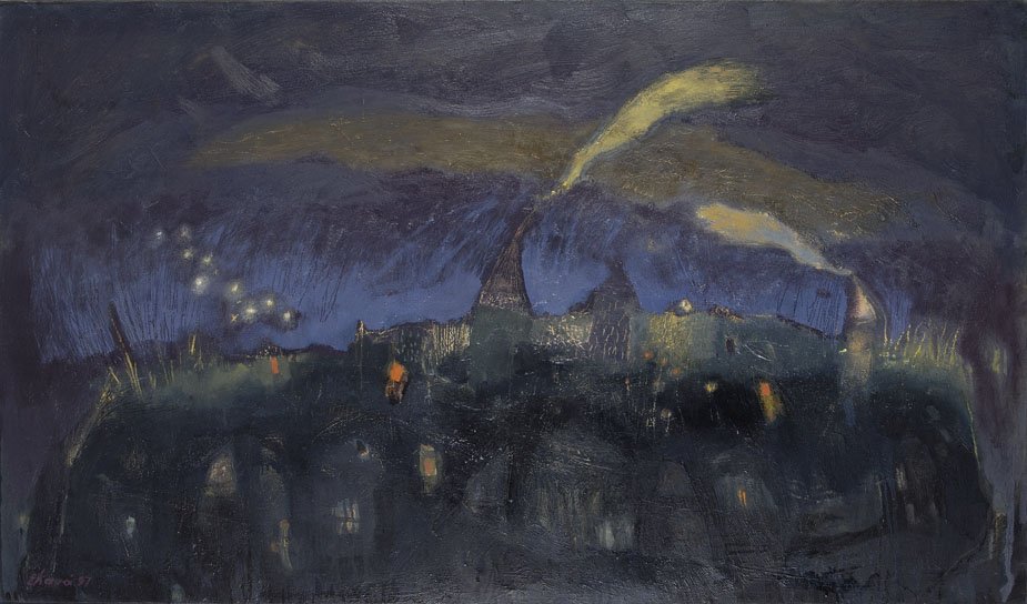 Lot11, Ειρήνη Κανά, Τα σκοτεινά απογεύματα (1997), λάδι σε καμβά, 70 X 120 cm, Εκτίμηση €3.000-4.000