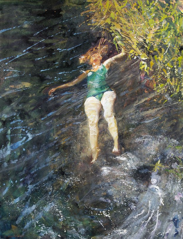 Lot47, Μαρία Φιλοπούλου, Κολυμβήτρια στην αρχαία πισίνα (2002), λάδι σε καμβά, 68 Χ 83 cm, Εκτίμηση €3.000-4.000