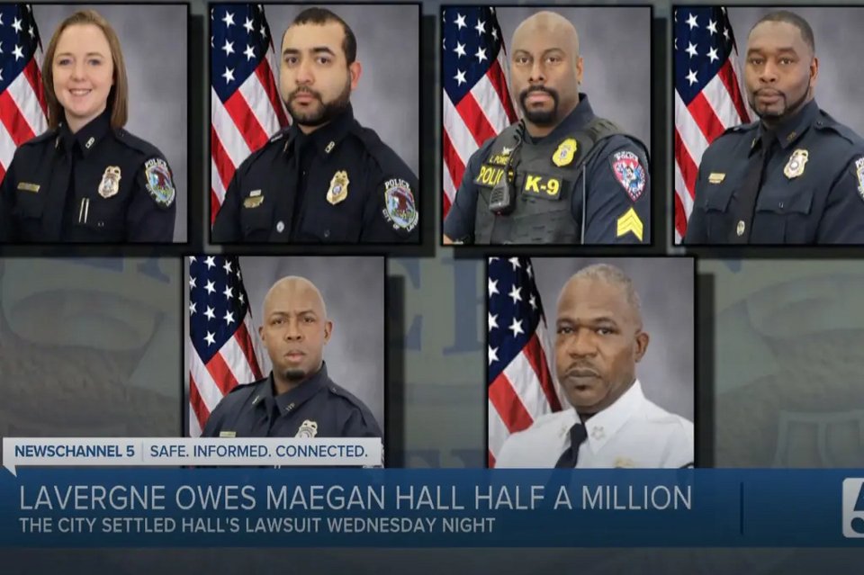 Η πρώην αστυνομικίνα Μέγκαν Χολ και συνάδελφοί της που κατονόμασε στην αγωγή της για χειραγώγηση με σκοπό να προσφέρει σεξουαλική ικανοποίηση 