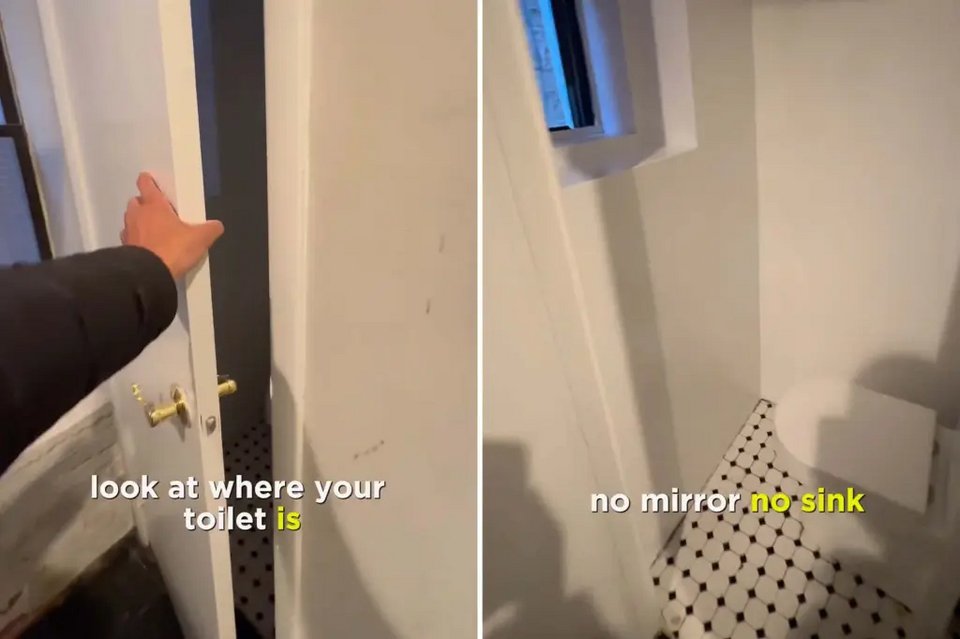 Η τουαλέτα, χωρίς νιπτήρα ή καθρέφτη 