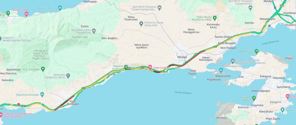 Η κίνηση στην Αθηνών-Κορίνθου στις 19:10