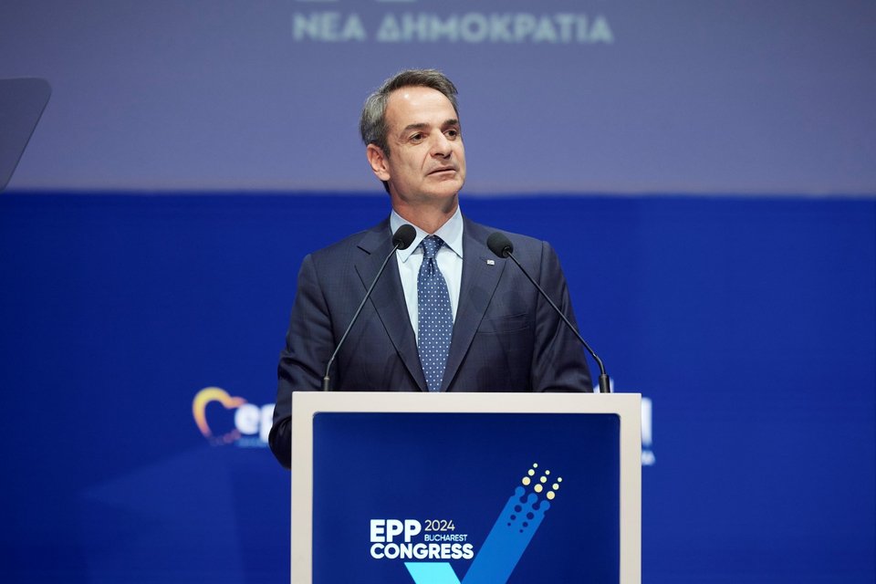 Ο Κυριάκος Μητσοτάκης στο συνέδριο του ΕΛΚ στο Βουκουρέστι / Φωτογραφία: Γ.Τ. Πρωθυπουργού / ΦΩΤΟΓΡΑΦΟΣ: ΠΑΠΑΜΗΤΣΟΣ ΔΗΜΗΤΡΗΣ