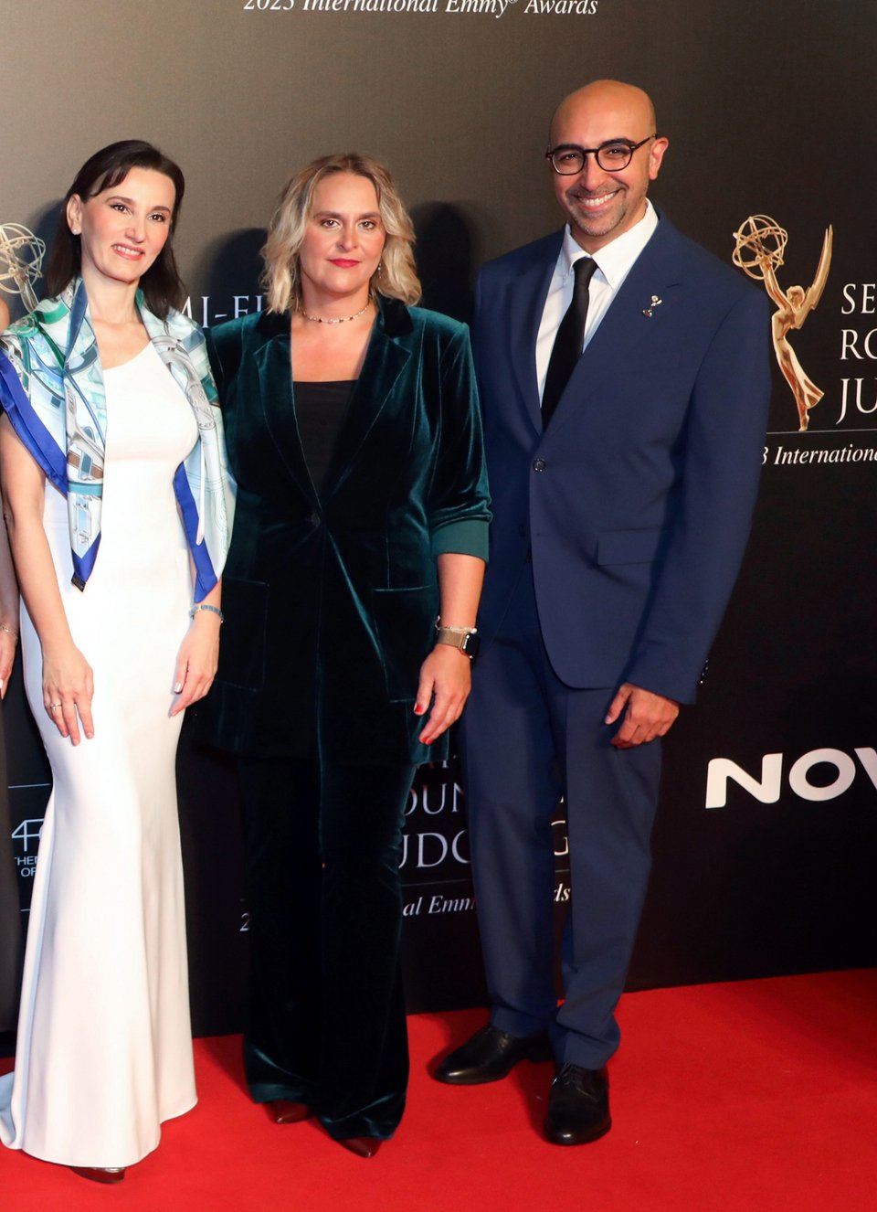 Από αριστερά προς τα δεξιά: Η CEO της United Media, Aleksandra Subotic, η CEO της United Group, Victoriya Boklag και ο Nathaniel Brendel, Senior Director, Emmy Judging at The International Academy of Television Arts & Sciences σε στιγμιότυπο από την περυσινή εκδήλωση στην Αθήνα που φιλοξενήθηκαν οι δύο Ημιτελικοί Γύροι Κριτικής των International Emmy® Awards, σε συνεργασία με τη Nova, την United Media και το Athens Film Office του Δήμου Αθηναίων.
