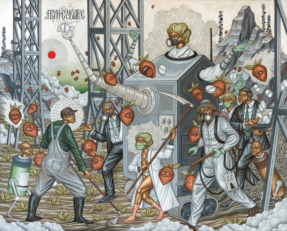 Στέλιος Φαϊτάκης, For the improvement of Cultivation,2021, Μικτή τεχνική σε ξύλο