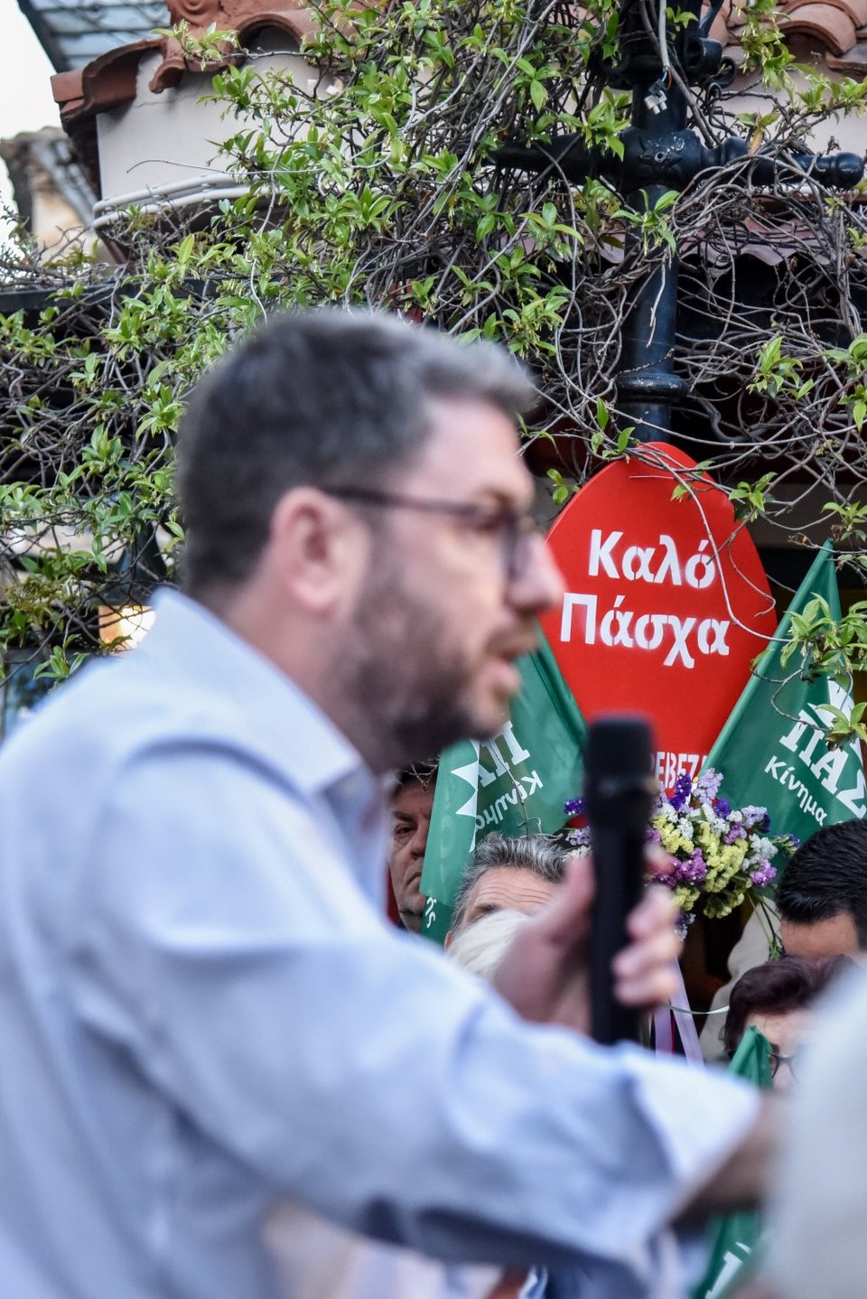 Ο Νίκος Ανδρουλάκης μιλά σε ανοικτή συγκέντρωση στην Πρέβεζα -Φωτογραφία: ΓΙΩΡΓΟΣ ΕΥΣΤΑΘΙΟΥ/EUROKINISSI