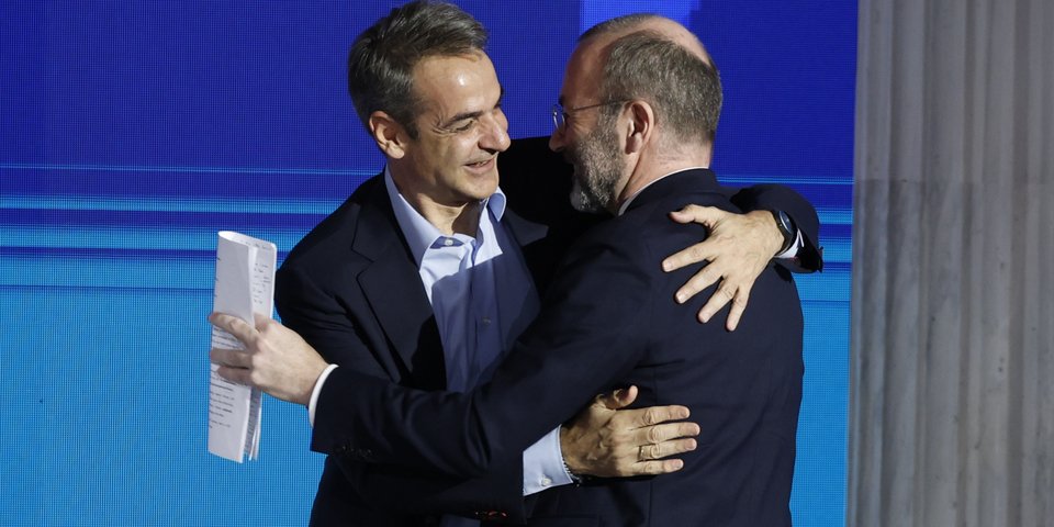 Κυριάκος Μητσοτάκης και Μ. Βέμπερ - Φωτογραφία: Eurokinissi/ΚΟΝΤΑΡΙΝΗΣ ΓΙΩΡΓΟΣ