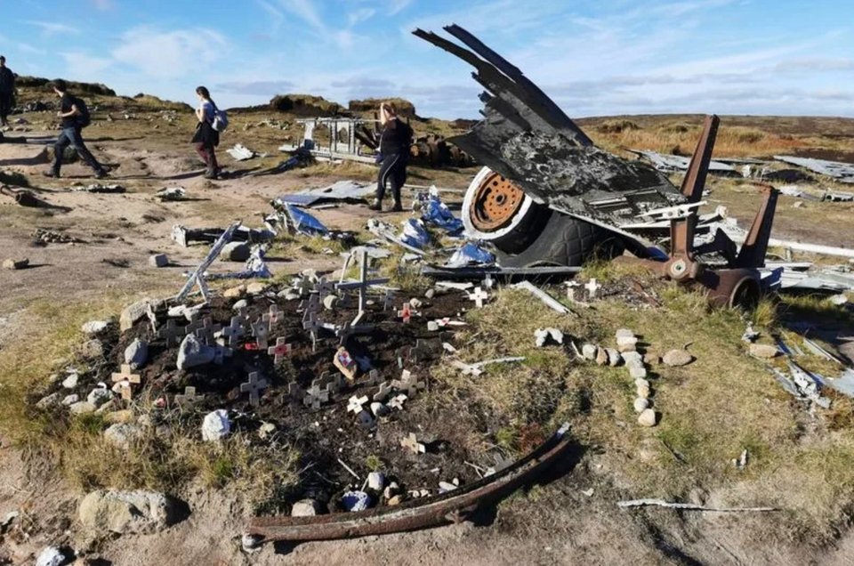 Το σημείο συντριβής του B-29 στο Bleaklow Moor στην περιοχή Peak District