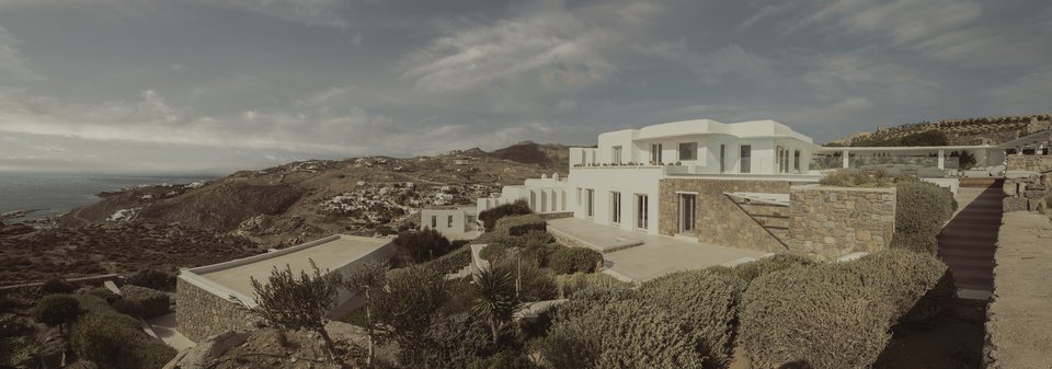 Άποψη από τη βίλα Mykonos Hill στον Τούρλο.