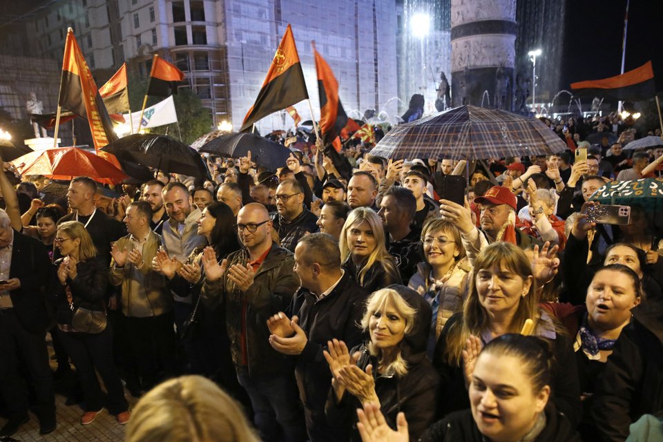 Οπαδοί του VMRO-DPMNE / Φωτογραφία ΑP