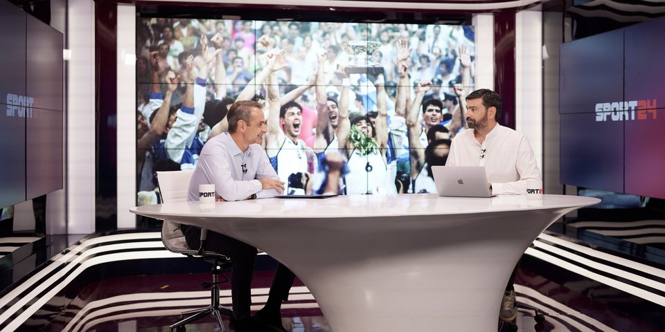 Ο Κυριάκος Μητσοτάκης στη συνέντευξη στο Sport24 / Φωτογραφία: Γρ. Τύπου Πρωθυπουργού /Δημήτρης Παπαμήτσος