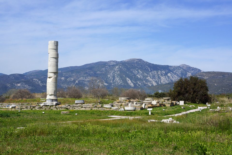 Άποψη του Ναού της Ήρας στον αρχαιολογικό χώρο του Ηραίου στη Σάμο