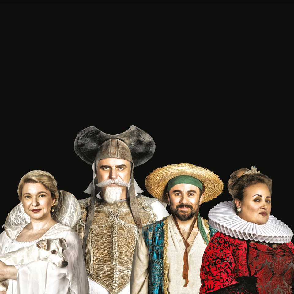 Δον Κιχώτης ο Βλαδίμηρος Κυριακίδης,  Σάντσο ο Θανάσης Τσαλταμπάσης,  Δουλτσινέα η Νάντια Κοντογεώργη,  Μαριτόρνα η Παρθένα Χοροζίδου