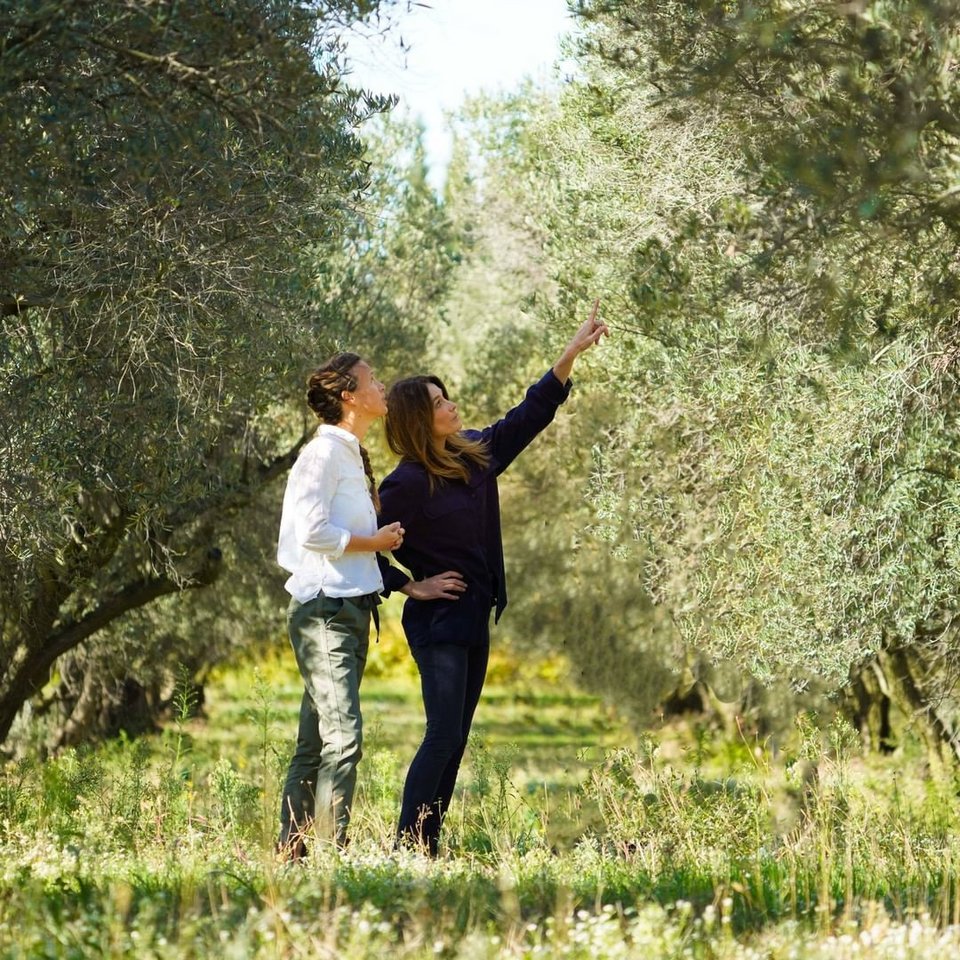 Η Κάρλα Μπρούνι στους ελαιώνες του chateau