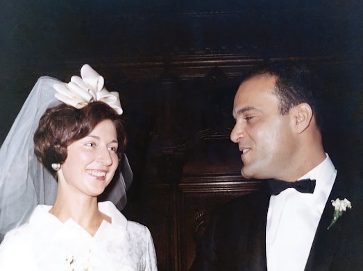 Με τη συζυγό του Marianne στο γαμο τους στο Σικάγο το 1968