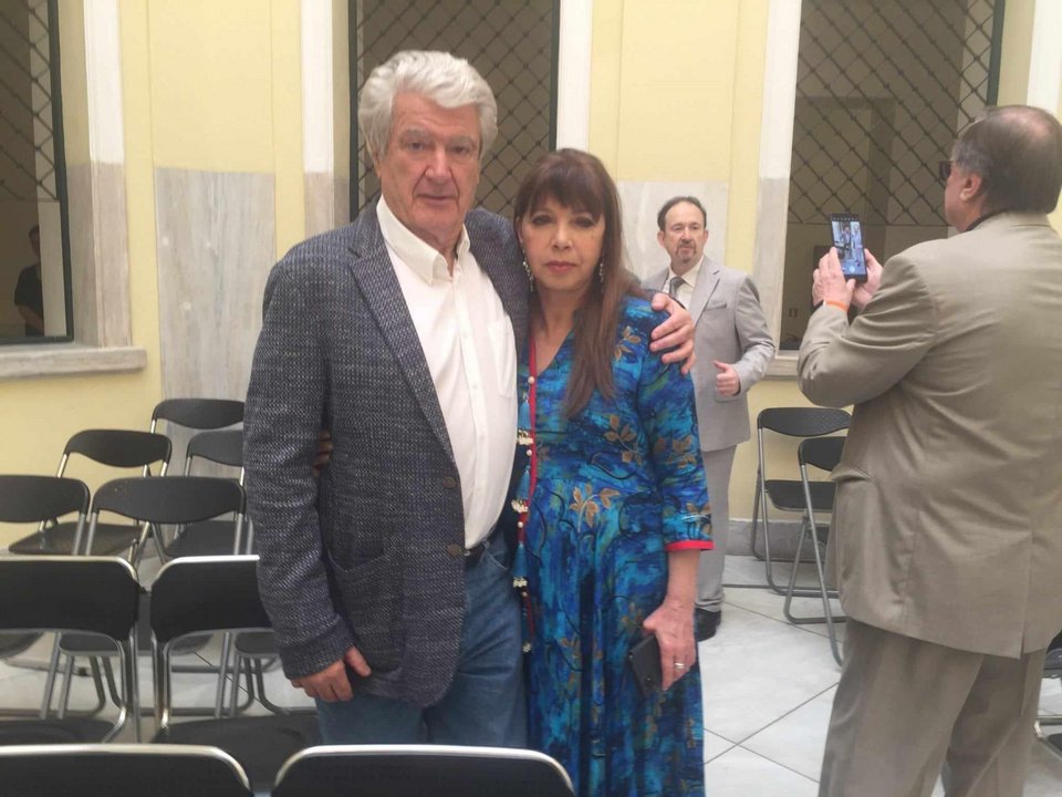 Η Νάντια Μουρούζη με τον Ρήγα Αξελό