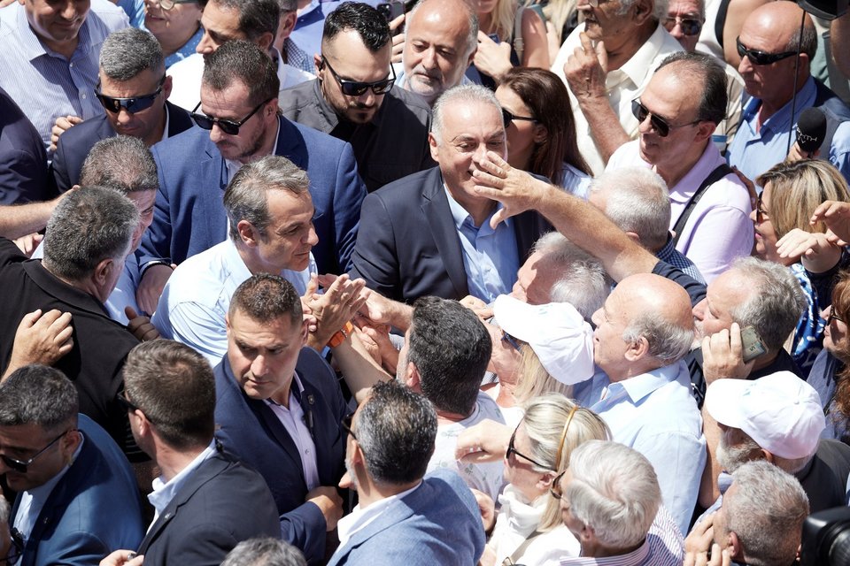 Ο Κυριάκος Μητσοτάκης απευθύνει χαιρετισμό στο Ηράκλειο -Φωτογραφία: Γρ. Τύπου Πρωθυπουργού/ΔΗΜΗΤΡΗΣ ΠΑΠΑΜΗΤΣΟΣ