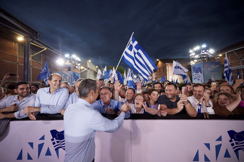 Ο Κυριάκος Μητσοτάκης στην προεκλογική ομιλία στη Θεσσαλονίκη / Φωτογραφία: Γρ. Τύπου Πρωθυπουργού/ΔΗΜΗΤΡΗΣ ΠΑΠΑΜΗΤΣΟΣ