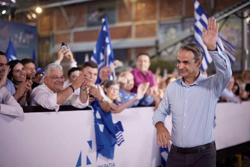 Ο Κυριάκος Μητσοτάκης στην προεκλογική ομιλία στη Θεσσαλονίκη / Φωτογραφία: Γρ. Τύπου Πρωθυπουργού/ΔΗΜΗΤΡΗΣ ΠΑΠΑΜΗΤΣΟΣ