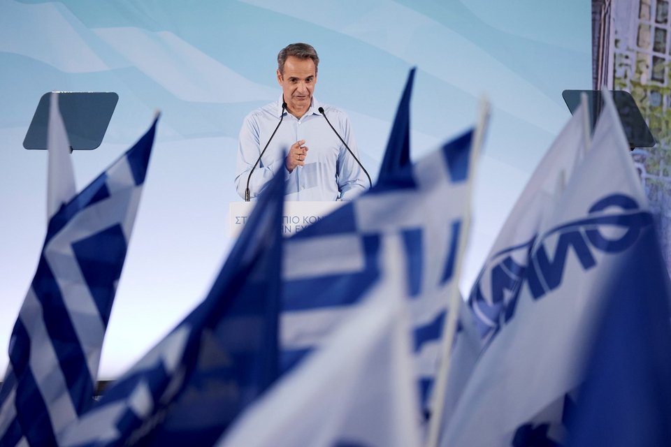 Ο Κυριάκος Μητσοτάκης στην προεκλογική ομιλία στη Θεσσαλονίκη / Φωτογραφία: Γρ. Τύπου Πρωθυπουργού/ΔΗΜΗΤΡΗΣ ΠΑΠΑΜΗΤΣΟΣ