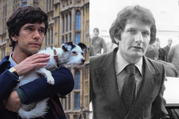 Ο Ben Whishaw και ο πραγματικός Norman Scott το 1979