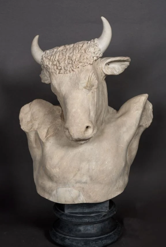 O Μινώταυρος που ταξίδεψε από το Βατικανό.  Μαρμάρινο κεφάλι και κορμός Μινώταυρου, από ελληνικό πρωτότυπο των μέσων του 5ου αι. π.Χ. Β΄ μισό 1ου αι. μ.Χ. Βατικανό, Museo Pio Clementino 461 © Musei Vaticani, Città del Vaticano